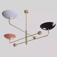 Elegant 3-Arm Brass Sputnik Chandelier – Mid Century Luxury Ceiling Lamp picture