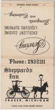 Sheppards Inn FRASER, MICHIGAN Bobtail Matchbook Cover picture