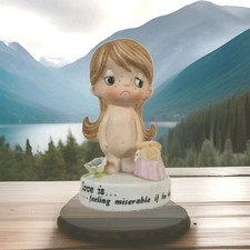 Vintage Kim Casali Figurine Girl LOVE IS..feeling Miserable If He Doesn't Call  picture