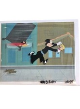 Mighty Mouse Production Cel Filmation Set Animation Art Oil Can Harry Background picture