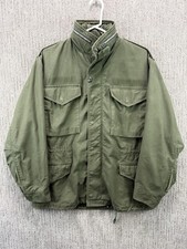 Vintage 60s U.S. Army M-65 Field Jacket Small Regular Olive Vietnam Silver Zip picture