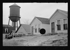 Photo:1930s Water Tower Small Town Houses Street Scene picture