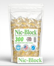 NEW NIC-BLOCK Cigarette Filter Bulk Economy Reusable 300 FILTERS TIPS FREECASE picture