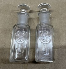 VTG /ANTQ Set Of 2 Perfume/Medicine Bottles With Daubers 3.25 X1 X1” picture