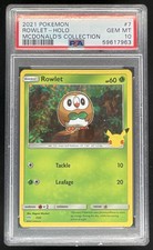 2021 Pokemon McDonald's 25th Anniversary Holo Foil #7/25 Rowlet PSA 10 picture
