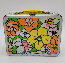 HTF Ohio Art Retro Vintage Flower Power Mod 1960’s Metal Lunch Box Collectible picture