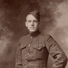 WWI US Army Soldier In France RPPC Real Photo Postcard picture