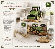 John Deere Tractor Cookie Jar New Gibson 2000 2 Pc Ceramic 33273.02 11 x 7 Cab picture