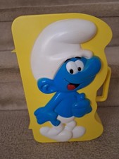 Vintage 1983 Smurf Figure Yellow Storage Carrying Case Plastic picture