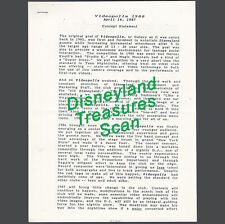 Vintage Disneyland Internal Company Document VIDEOPOLIS 1988 2.5 pages picture