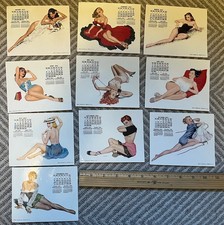 1952 ESQUIRE Magazine PIN-UP GIRLS CALENDAR - 10 Month pages (missing Aug & Dec) picture