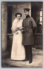 RPPC Prince Oscar of Prussia & Bride Countess Ina Marie Wedding 1914 Berlin picture