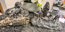 Sam Philipe Sterling Silver Sculpture on Marble Set of Two picture