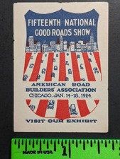 Vintage 1924 Good Roads Show Poster Stamp picture