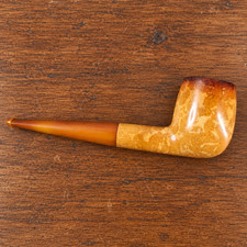 Vintage Pre Colored Meerschaum Tobacco Pipe Straight Dublin Amber Stem picture
