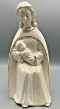 Vintage 1981 Madonna & Child Figurine Iridescent Luster Ceramic By Jeanne picture