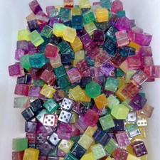 100pc Natural Colorful fluorite Carved dice Quartz Crystal Reiki Healing gift picture