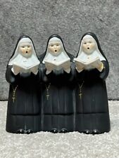 Vintage Japan Bisque Music Box Figurine The Singing Nun Trio picture