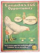 RARE C 1914 WWI Authentic Canada's Egg Opportunity War Propaganda Poster 18 x 24 picture