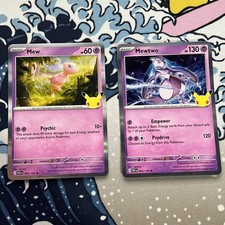 Pokémon TCG Mew 065/128 Mewtwo 63/128 Holo 30th celebration  picture
