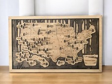 Wood Map of U.S. National Parks - Track Your National Parks Visits picture