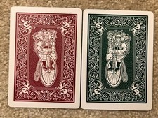 Vtg 2 Single Swap Playing Cards Bicycle Santa Christmas Holiday Red Green Bike picture