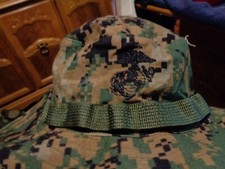 BOONIE COVER HAT WOODLAND MARPAT USMC MARINE  SIZE LARGE  NWOT  picture