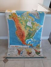 Vintage World Map 1960s  A.J Nystrom  Co. Chicago. Very Large picture