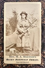 Rare CDV Photo Martha MAXWELL Colorado Naturalist Hunter Taxidermist Rifle Dog picture