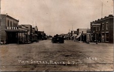 Vintage RPPC Main Street Platte SD 1923 Real Photo Postcard Hotel Garage Auto picture