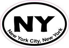 3X2 Oval New York City, New York Sticker Vinyl Cities Vehicle Bumper Stickers picture