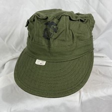 Original WWII Korean War USMC HBT Cap Hat Deadstock w/ Cutter tags size 7- 7 1/8 picture