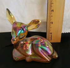 Fenton Carnival Glass Marigold Giving Rainbow Shimmer Handpainted picture