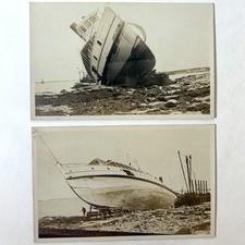 RPPC Steamer Norumbega Aground 1920’s Clarks Point Maine ME Photo Postcards Lot picture