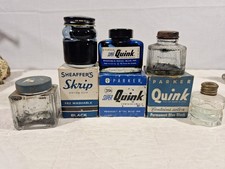 Vintage Parker Quink Bottle  Blue/black Empty Shaeffers Skrip FULL  picture