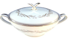 Noritake Laurel Pattern Sugar Bowl & Lid 1950s White & Gold Japan Porcelain picture
