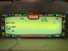 Vintage 1976 Schmidt Beer Light Up Menu Board Sign Faux “stained glass” picture