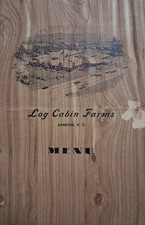 1940s-50s ARMONK NEW YORK Log Cabin Farms MENU with POSTCARD picture