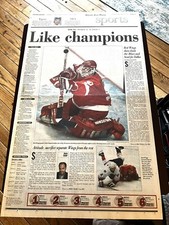 Vtg 1997-98 Detroit Red Wings Detroit Free Press Chris Osgood Page Photo picture