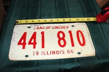 BEAUTIFUL METAL  ILLINOIS LICENSE PLATE  1966 441 810 picture