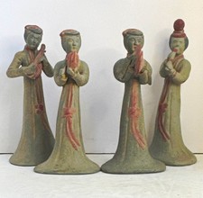 Vintage 1961 Alva Studios Chinese Tang Dynasty Court Musician Figurines Set of 4 picture