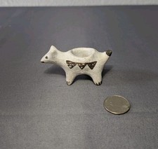Antique Vintage Old Primitive ACOMA POTTERY Small Miniature Cow Animal Pottery picture