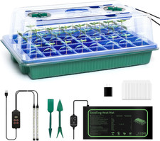 40 Cell Seed Starter Kit with Grow Light and Graphene Heating Mat, Reusable Seed picture
