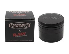RAW X Hammercraft 4-Piece Herb Grinder Aluminum Black 2.2