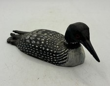 Vintage 1994 WCH Hand-Carved Common Loon Wooden Bird Decoy 4.5” picture