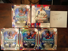Topps MLB 2026 Bowman Chrome Mega Box + 2026 fanatics Topps Chrome Box Lot picture