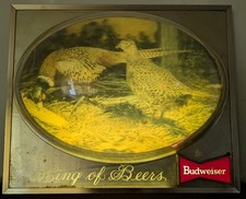 vintage 1950's or 1960's Budweiser lighted bubble dome pheasant advertising sign picture