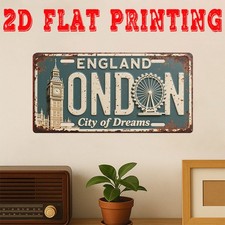 Vintage Metal Sign London City Aluminum License Plate 12x6 Inches Decor picture