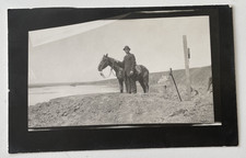 RPPC Man & His Horse Postcard Hand-written Inscription Unposted ca 1912 Midwest picture