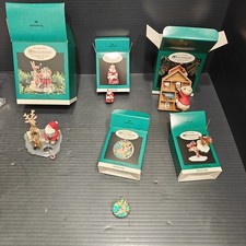 Lot 5 Vintage Hallmark Keepsake Collector's Club Ornaments 1993 1995 w/ Boxes picture